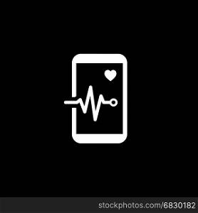 Mobile Monitoring and Medical Services Icon.. Mobile Monitoring and Medical Services Icon. Flat Design. Isolated smart phone with heart and cardiogram.