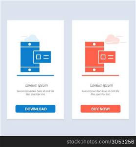 Mobile, Online, Chalk, Profile Blue and Red Download and Buy Now web Widget Card Template
