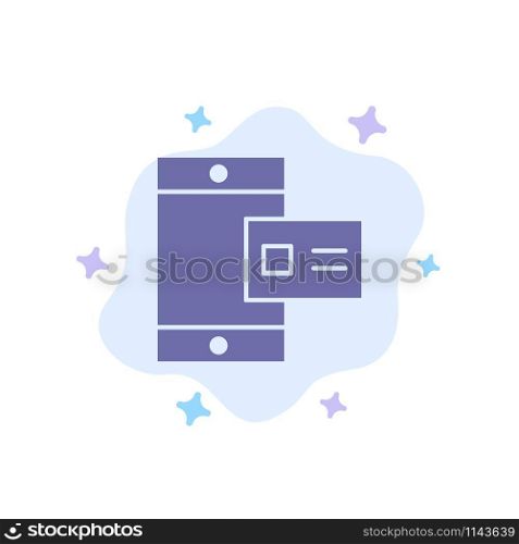 Mobile, Online, Chalk, Profile Blue Icon on Abstract Cloud Background