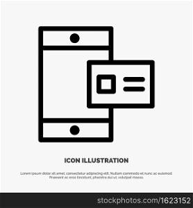 Mobile, Online, Chalk, Profile Line Icon Vector