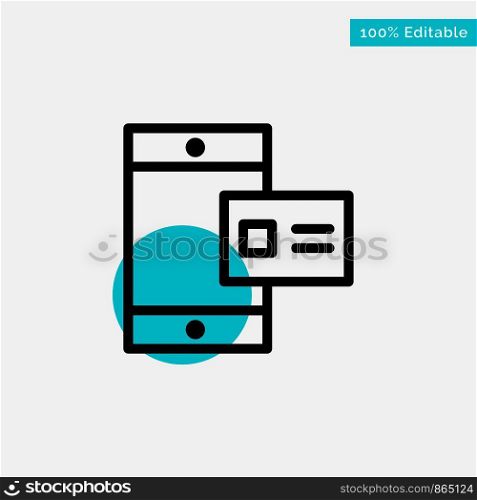 Mobile, Online, Chalk, Profile turquoise highlight circle point Vector icon