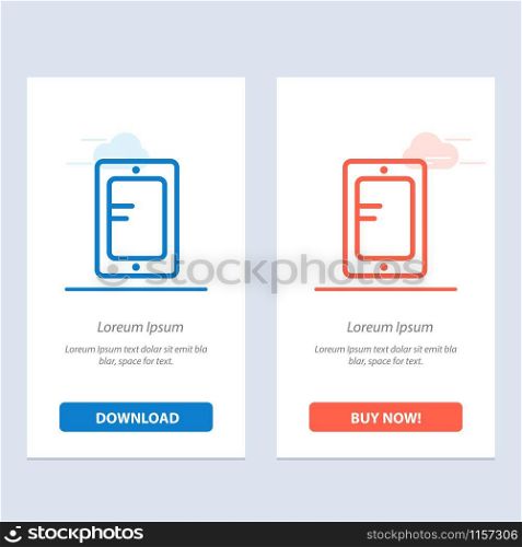 Mobile, Online, Study, School Blue and Red Download and Buy Now web Widget Card Template