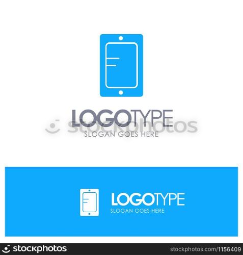 Mobile, Online, Study, School Blue Solid Logo with place for tagline