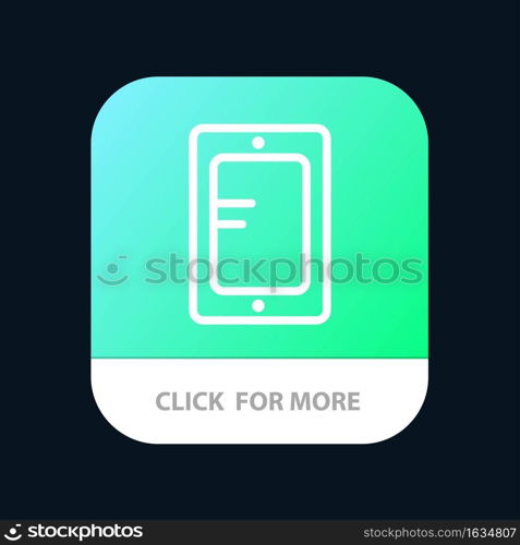 Mobile, Online, Study, School Mobile App Button. Android and IOS Line Version