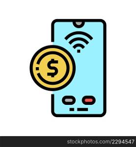 mobile pay contactless color icon vector. mobile pay contactless sign. isolated symbol illustration. mobile pay contactless color icon vector illustration