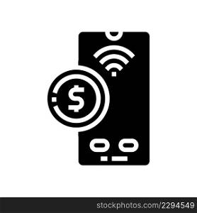 mobile pay contactless glyph icon vector. mobile pay contactless sign. isolated contour symbol black illustration. mobile pay contactless glyph icon vector illustration