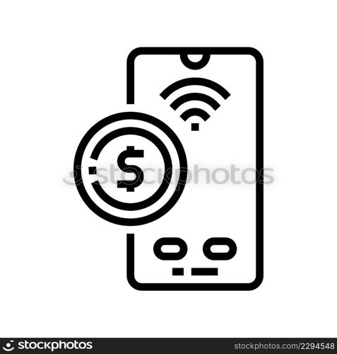 mobile pay contactless line icon vector. mobile pay contactless sign. isolated contour symbol black illustration. mobile pay contactless line icon vector illustration