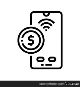 mobile pay contactless line icon vector. mobile pay contactless sign. isolated contour symbol black illustration. mobile pay contactless line icon vector illustration