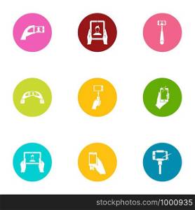 Mobile pay icons set. Flat set of 9 mobile pay vector icons for web isolated on white background. Mobile pay icons set, flat style