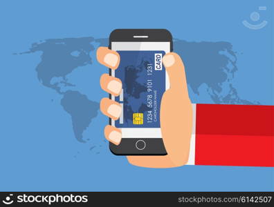 Mobile Payment Flat Concept Vector Illustration. EPS10