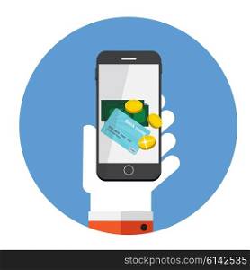 Mobile Payment Flat Concept Vector Illustration. EPS10