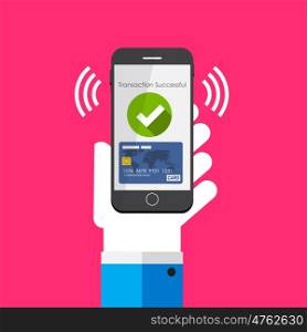 Mobile Payment Flat Concept Vector Illustration EPS10. Mobile Payment Flat Concept Vector Illustration