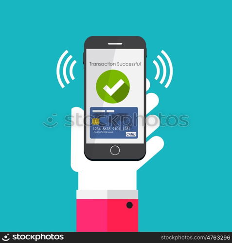 Mobile Payment Flat Concept Vector Illustration EPS10. Mobile Payment Flat Concept Vector Illustration