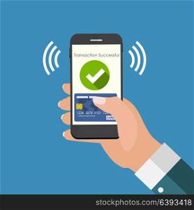 Mobile Payment Flat Concept Vector Illustration EPS10. Mobile Payment Flat Concept Vector Illustration