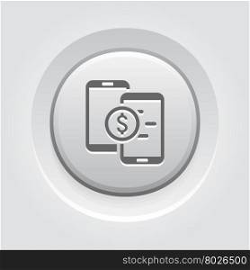 Mobile Payment Icon. Mobile Payment Icon. Mobile Devices and Services Concept Grey Button Design