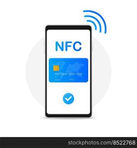 Mobile payment. NFC smart phone concept icon in flat style. Mobile payment. NFC smart phone concept icon in flat style.