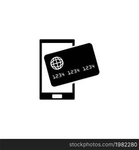 Mobile Payment Processing NFC. Flat Vector Icon. Simple black symbol on white background. Mobile Payment Processing NFC Flat Vector Icon