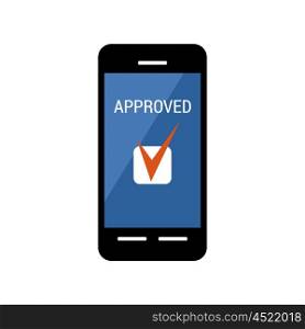Mobile payments concept. Payment approved. Online shopping. Vector