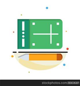 Mobile, Pencil, Online, Education Abstract Flat Color Icon Template