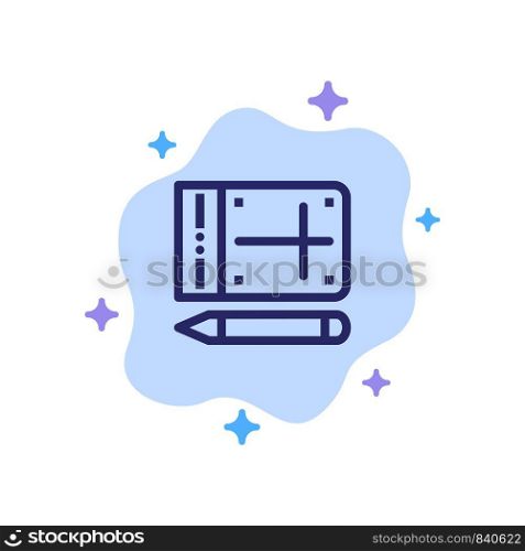 Mobile, Pencil, Online, Education Blue Icon on Abstract Cloud Background