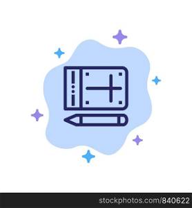 Mobile, Pencil, Online, Education Blue Icon on Abstract Cloud Background