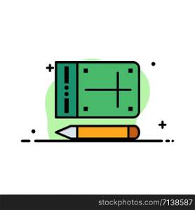 Mobile, Pencil, Online, Education Business Logo Template. Flat Color