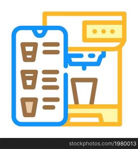 mobile phone application for control coffee machine color icon vector. mobile phone application for control coffee machine sign. isolated symbol illustration. mobile phone application for control coffee machine color icon vector illustration