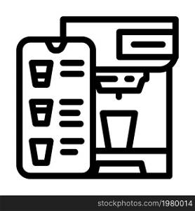 mobile phone application for control coffee machine line icon vector. mobile phone application for control coffee machine sign. isolated contour symbol black illustration. mobile phone application for control coffee machine line icon vector illustration