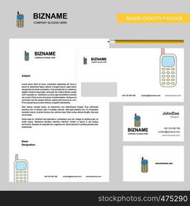 Mobile phone Business Letterhead, Envelope and visiting Card Design vector template