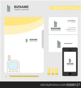Mobile phone Business Logo, File Cover Visiting Card and Mobile App Design. Vector Illustration