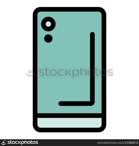 Mobile phone case icon. Outline mobile phone case vector icon color flat isolated. Mobile phone case icon color outline vector