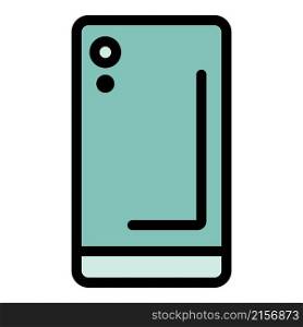 Mobile phone case icon. Outline mobile phone case vector icon color flat isolated. Mobile phone case icon color outline vector