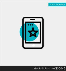Mobile, Phone, Cell, Ireland turquoise highlight circle point Vector icon