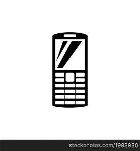 Mobile Phone. Flat Vector Icon illustration. Simple black symbol on white background. Mobile Phone sign design template for web and mobile UI element. Mobile Phone Flat Vector Icon