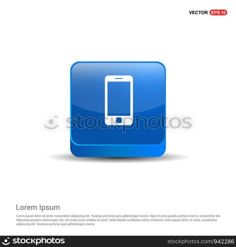 Mobile phone icon - 3d Blue Button.