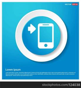 Mobile phone icon Abstract Blue Web Sticker Button - Free vector icon