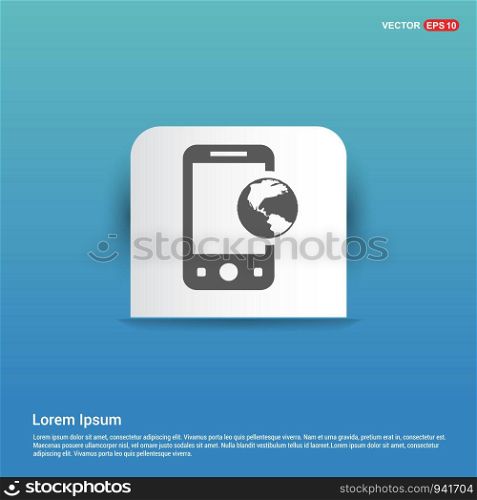 Mobile phone icon - Blue Sticker button