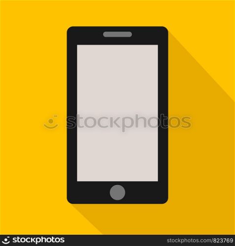 mobile phone icon design on orahge background with shadow, connection closeup, vector illustration, eps 10