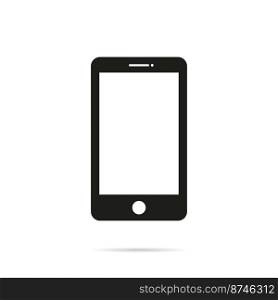 Mobile phone icon in flat design on a white background