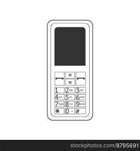 Mobile phone icon in vintage style on white background. Mobile phone icon