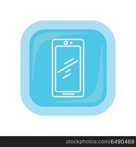 Mobile Phone Icon Isolated. Cellphone Communicator. Mobile phone icon isolated on white. Cellphone communicator. Communication device. For mobile appliances, web design, buttons. Telephone or smartphone symbol. Flat style design. Vector illustration