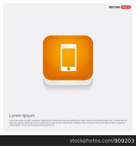 Mobile phone icon Orange Abstract Web Button - Free vector icon