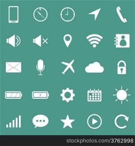 Mobile phone icons on green background, stock vector