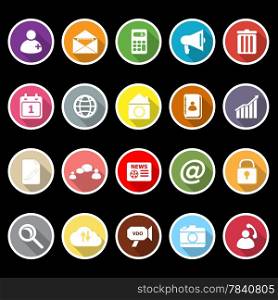 Mobile phone icons with long shadow, stock vector