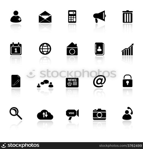 Mobile phone icons with reflect on white background, stock vector