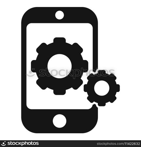 Mobile phone interface icon simple vector. Api support. Script developer seo. Mobile phone interface icon simple vector. Api support