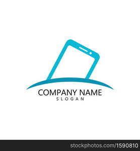 mobile phone logo vector icon template design