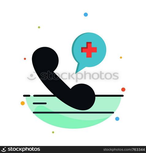 Mobile, Phone, Medical, Hospital Abstract Flat Color Icon Template
