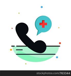 Mobile, Phone, Medical, Hospital Abstract Flat Color Icon Template