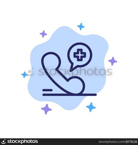 Mobile, Phone, Medical, Hospital Blue Icon on Abstract Cloud Background
